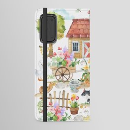 Watercolor Spring Country Cottage Android Wallet Case