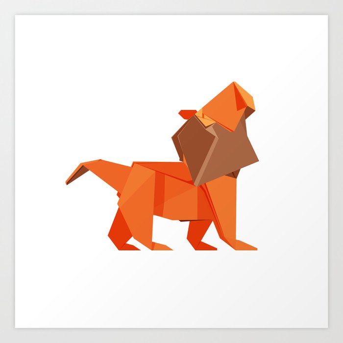 Origami Lion Art Print By Staskhabarov