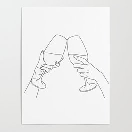 Hands Holding Wine Glasses Poster