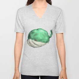 Tubby Sketch Whale V Neck T Shirt