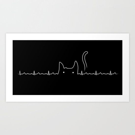 There is a cat in my heart Art Print