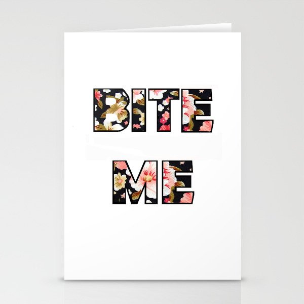 Bite Me - Floral Stationery Cards