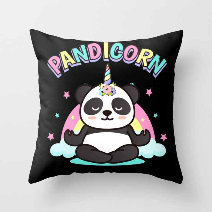 Pandacorn Panda Throw Pillow