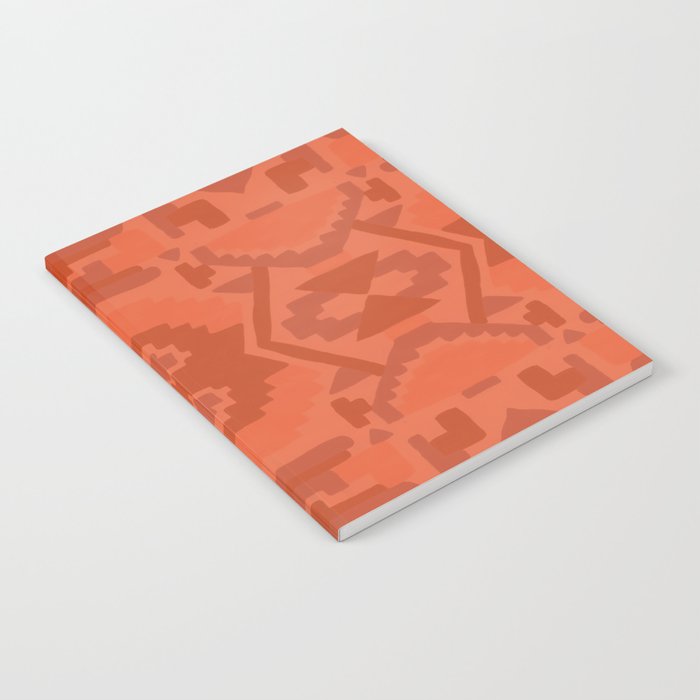 Geometric Aztec in Chile Red Notebook