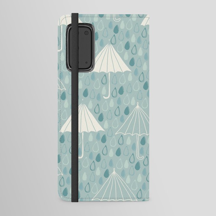 Rainy day - umbrellas and rain Android Wallet Case