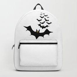 Vampire Bats Backpack | Black and White, Batsilhouette, Halloween, Brighteyes, Graphicdesign, Abstract, Illustration, Vampirebats, Outline, Fangs 