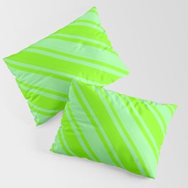 [ Thumbnail: Chartreuse and Green Colored Lines/Stripes Pattern Pillow Sham ]