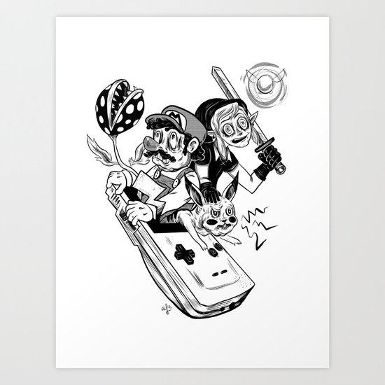 Handheld Heroes Art Print