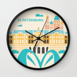 St. Petersburg Fountains Wall Clock