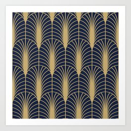 Arches in Navy and Gold Art Print