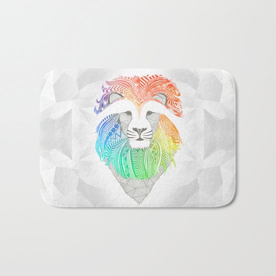 Colored Lion Bath Mat