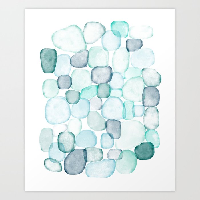 Sea Glass Pieces Art Print by West Sheridan