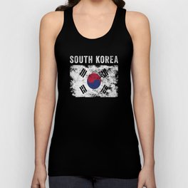 South Korea Flag Distressed Tank Top | Present, World, Gift, Politics, Southkorean, Pride, Girl, Retro, Vintage, Graphicdesign 