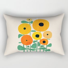 Sunflower and Bee Rectangular Pillow