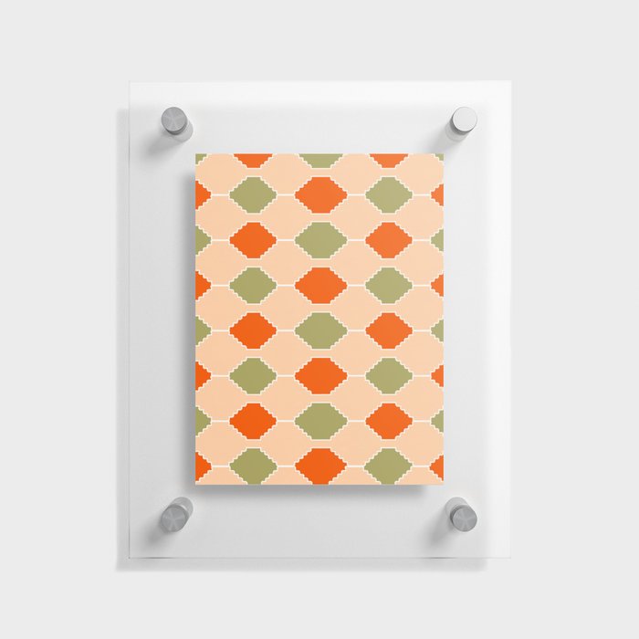 Retro Abstract Checkered Pattern Floating Acrylic Print