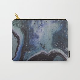 Blue Green Modern Art Abstract Marble Painting Carry-All Pouch