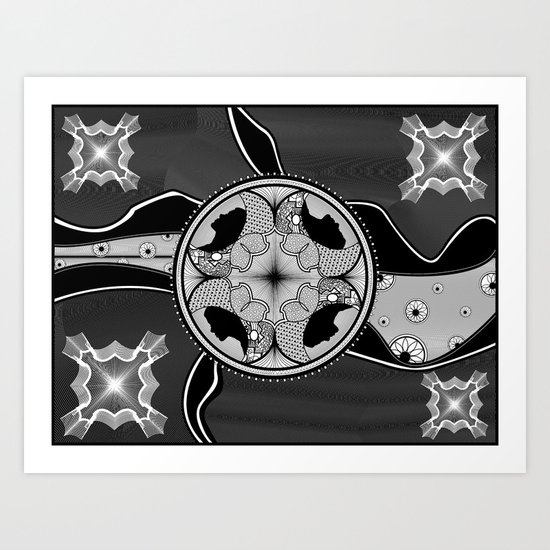 Circls n silhouetts Art Print