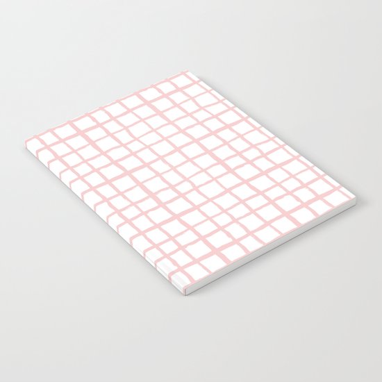 Pantone rose quartz grid pattern print minimal lines cross swiss cross painting hand drawn pastel Notebook
