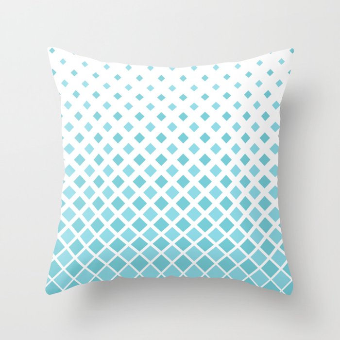 Evaporating Cube Grid - Pastel Light Blue Throw Pillow