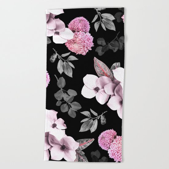 Night bloom - pink blush Beach Towel