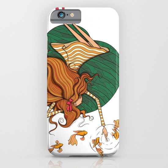 Girl and fish iPhone & iPod Case