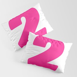 2 (Dark Pink & White Number) Pillow Sham