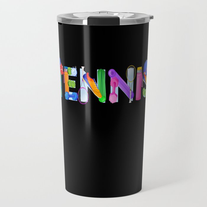 Tennis Tennis Racket Tennis Player Travel Mug