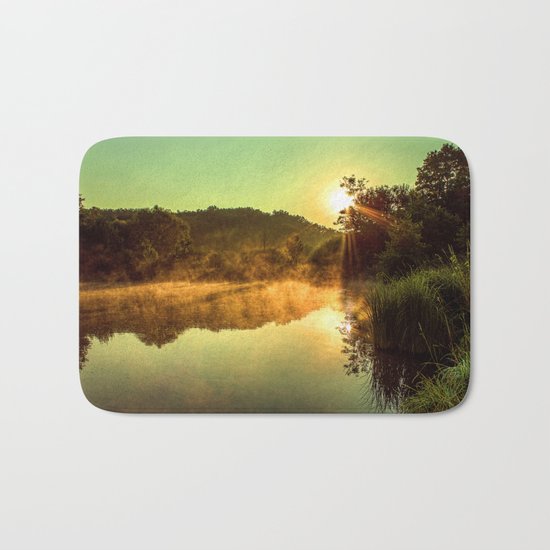 Sunrise at the lake /Sonnenaufgang am See Bath Mat