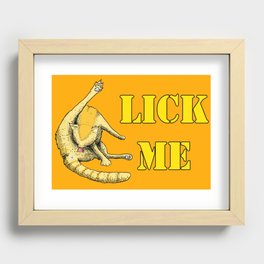 Lick Me (cat cleaning itself) Recessed Framed Print