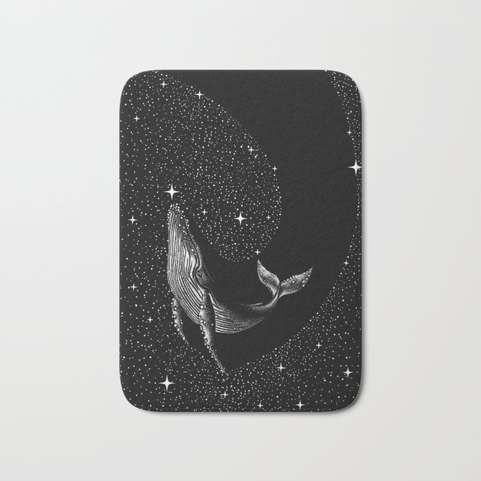 Starry whale (Black Version) Bath Mat