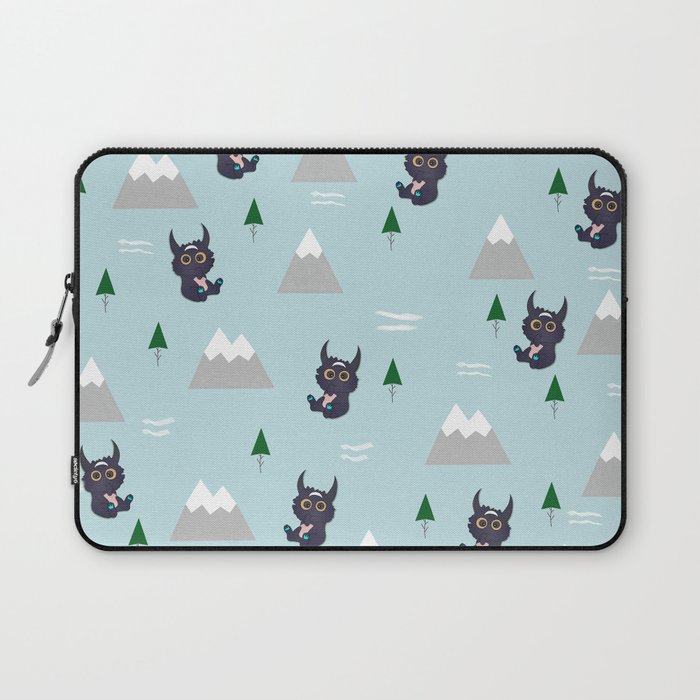 Little moon monster in the mountains Laptop Sleeve