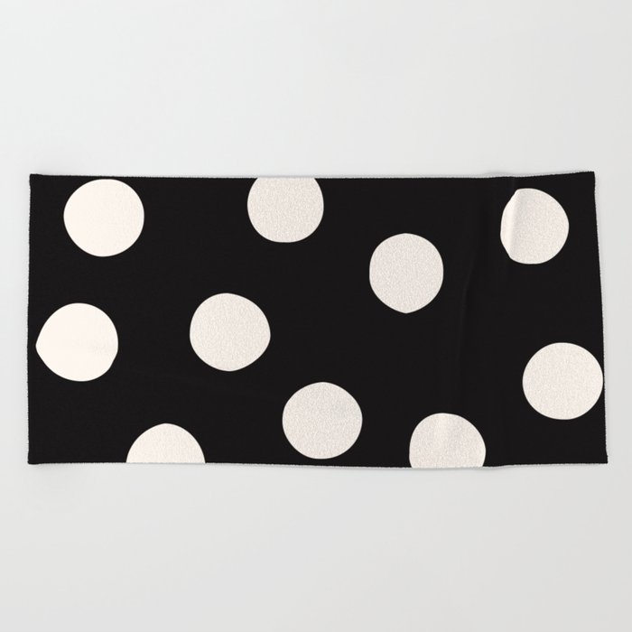 black and white polka dot beach towel