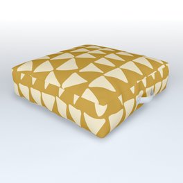 Pyramids in Gold Outdoor Floor Cushion | Digital, Curated, Bohemian, Gold, Triangles, Boho, Geo, Yellow, Geometric, Pattern 
