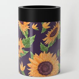 Sunflowers in purple Can Cooler