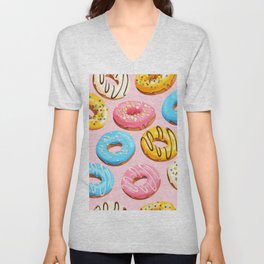 Doughnut Pink Modern Decor V Neck T Shirt