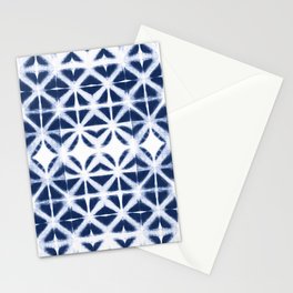 Moroccan design white and indigo blue Stationery Card