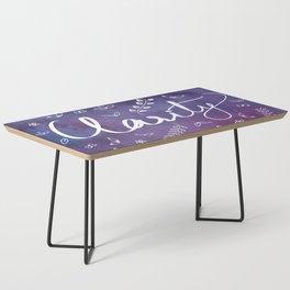 Purple Watercolor Typography Word Art Spiritual Meditation Yoga Motivational Clarity Quote Coffee Table