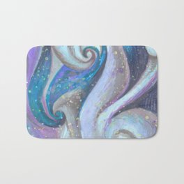 Swirl (blue and purple) Bath Mat | Fun, Pattern, Popart, Design, Pop, Blue, Yellow, Ink, Painting, Abstract 