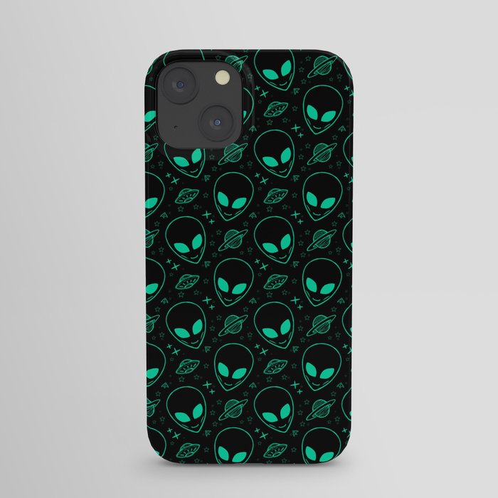 Alien and UFO Pattern iPhone Case