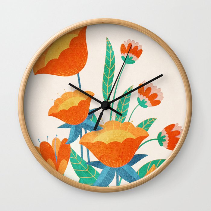 Summer Flowers I Wall Clock
