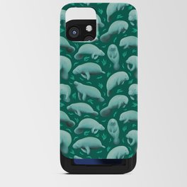 manatees (teal) iPhone Card Case