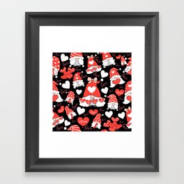 Love gnomes seamless pattern Framed Art Print