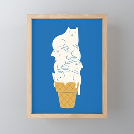 Cats Ice Cream Framed Mini Art Print