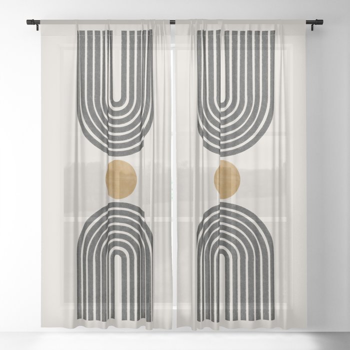 Mic Century Arch Shape Sheer Curtain
