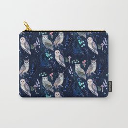 Night Owls Carry-All Pouch | Star, Owl, Curated, Mushroom, Watercolor, Night, Paint, Birds, Moon, Stars 