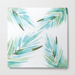 Palm tree leaves Metal Print | Ink, Watercolor, Pattern, Summer, Oil, Palmtrees, Paint, Illustration, Aerosol, Acrylic 