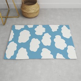 Blue Sky and Fluffy White Clouds Rug