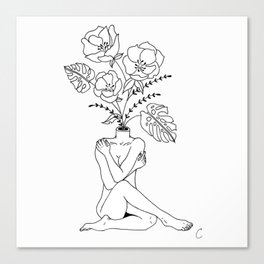 Female Form in Bloom Floral Design Canvas Print