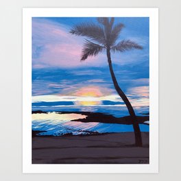 Sunset at Mauna Lani Art Print