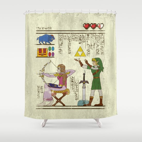 hero-glyphics: Hyrule History Shower Curtain